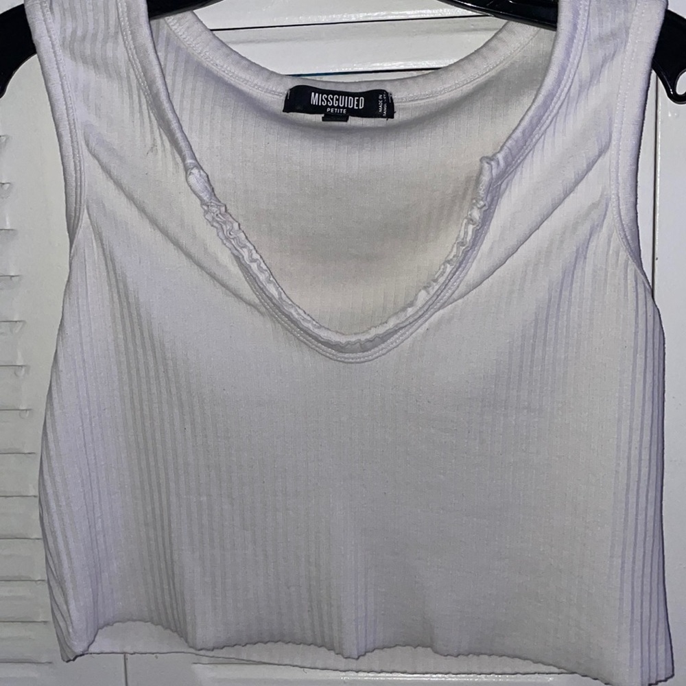 Missguided crop top white